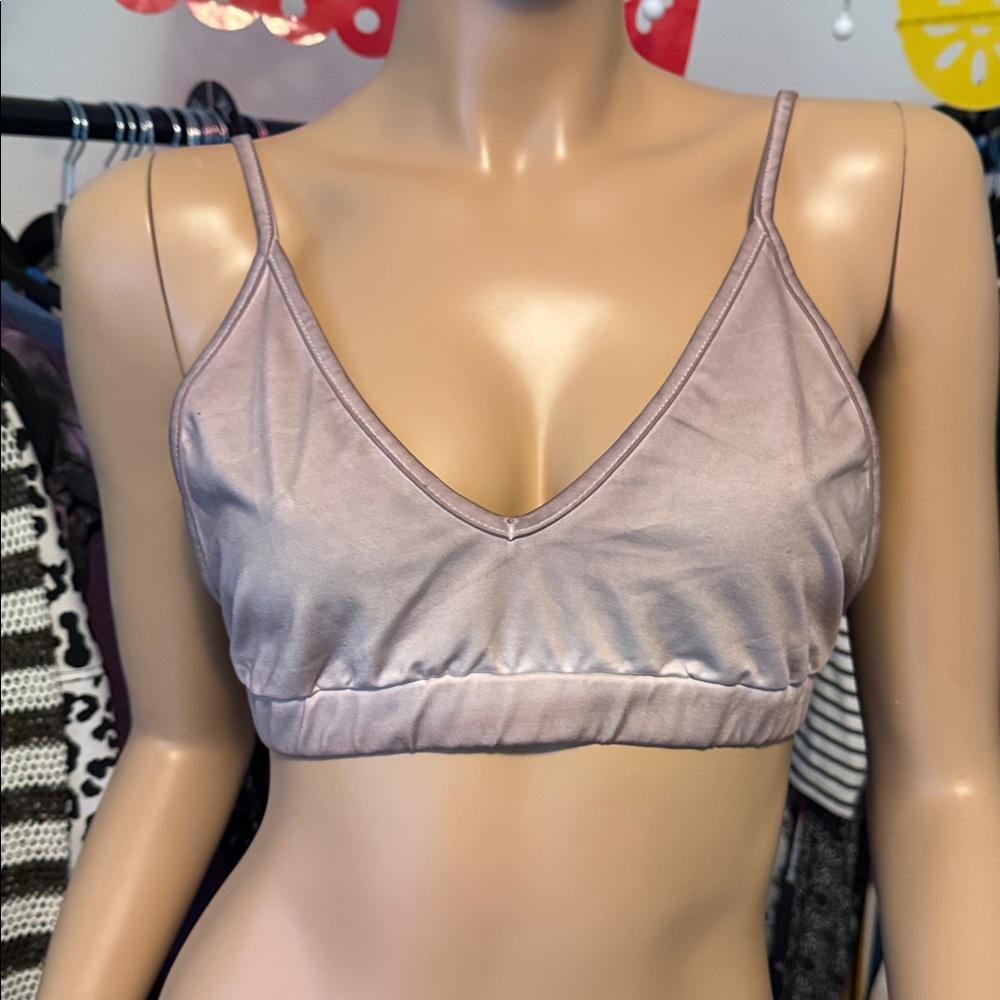 POL Lilac Taupe Satin Bralette Medium